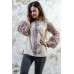 Embroidered blouse "Luxury" brown on beige